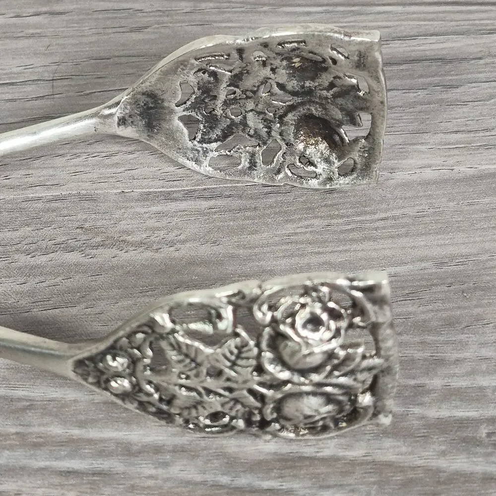 Vintage Hildesheimer Rose Silver Plate Asparagus Pastry Tongs Art Deco